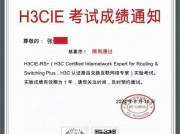 喜报，恭喜张同学H3CIE实验考试一次顺利通过